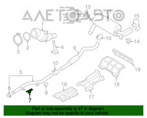 Кронштейн выпускной трассы передний BMW F30 12-16 rwd N20