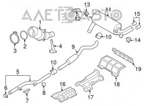 Кронштейн выпускной трассы передний BMW F30 12-16 rwd N20