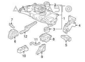 Pernele motorului drept VW Passat b7 12-15 SUA 2.5 nou aftermarket