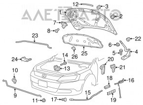 Clema capotei VW Passat b8 16-19 SUA