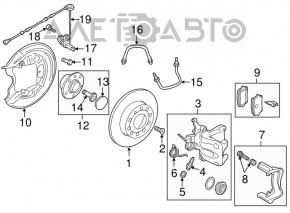 Capacul discului de frână din spate dreapta pentru VW Beetle 12-19, nou, original OEM