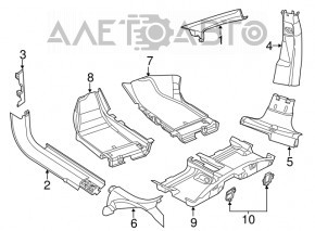 Capacul pragului din spate dreapta pentru Dodge Dart 13-16, negru, uzat