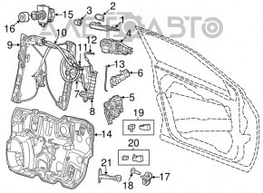 Blocare maner exterior fata stanga Jeep Cherokee KL 14- structura