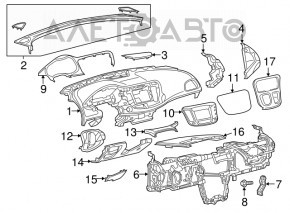 Накладка колени водителя Chrysler 200 15-17 черн, слом креп, царапины