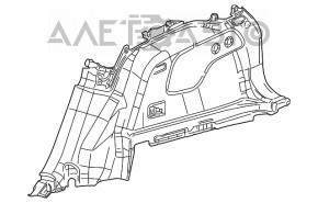 Capacul arcului drept Jeep Cherokee KL 14-18 negru sub ușa electrică.