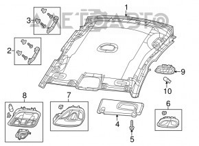 Plafonul de iluminare frontal pentru Chrysler 200 15-17 gri fără geam, tip 1, uzuri