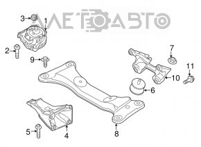 Подушка двигателя левая BMW F30 12-16 rwd N20 новый OEM оригинал