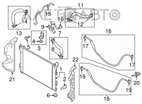 Racordul de răcire superior Kia Soul 14-19 1.6 cu gât nou OEM original