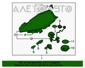 Far dreapta față Nissan Leaf 13-17 Halogen