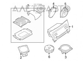 Radio cu casetofon Nissan Rogue 14-16 S SV, geamul este spart.