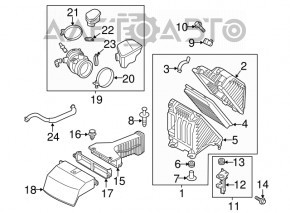 Grila de admisie a aerului pentru Hyundai Santa FE Sport 13-18, nouă, originală OEM.