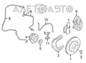 Capacul discului de frână față stânga BMW 3 F30 12-18 tip 2