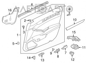 Controlul geamului electric din față dreapta pentru Honda Accord 18-22 cu capac de protecție.