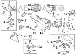 Накладка шифтера кпп Toyota Camry v55 15-17 usa SE, белая строчка, кожа черн, царапины