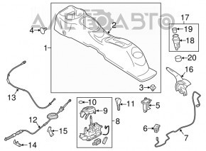 Maneta frânei de mână Nissan Versa Note 13-19, buton crom.