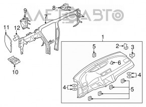 Торпедо передняя панель без AIRBAG VW CC 08-17 черн