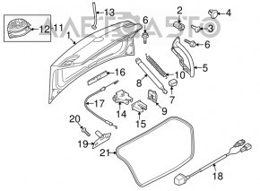 Camera de vizionare spate cu mâner VW CC 08-17 asamblată