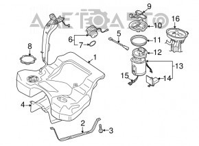 Capacul gurii de umplere a rezervorului de combustibil VW CC 08-17 tip 1