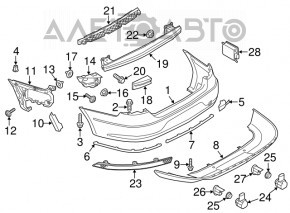 Absorbantul de bara spate dreapta VW CC 13-17 reconditionat