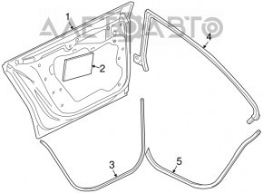 Ușa goală din spatele stânga pentru VW CC 08-17, nou, neoriginal.