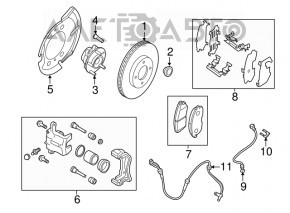 Кожух тормозного диска передний левый Nissan Sentra 13-19 1.8