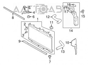 Grila radiatorului dreapta pentru Subaru Outback 15-19 are suporturile rupte.