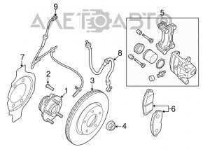 Датчик ABS передний левый Nissan Altima 13-18 e25281557