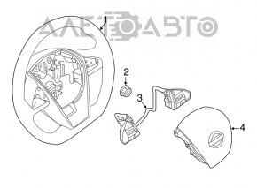 Руль голый Nissan Maxima A36 16- кожа черн, потертости