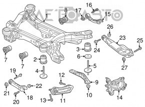 Подрамник задний Jeep Cherokee KL 14-22 FWD, согнуто 1 ухо