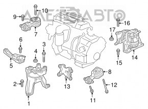 Кронштейн нижней левой подушки двигателя Honda CRV 17-19 2.4