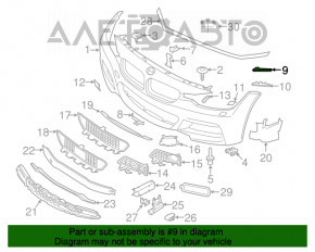 Suportul de bara fata, aripa dreapta, BMW 3 F30 12-18, nou, original OEM.