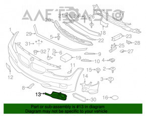 Grila bara dreapta pentru BMW 3 F30 12-15, partial deschisa