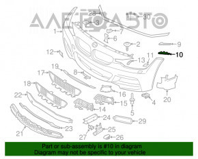 Montare bara fata aripa stanga jos BMW 3 F30 12-18 suport rupt.