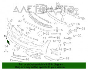 Заглушка буксир крюка переднего бампера BMW 3 F30 12-15