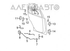 Buclele ușii din față stânga de jos pentru Jeep Compass 11-16.