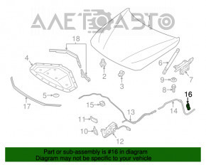 Manerul de deschidere a capotei din interiorul mașinii pentru BMW 3 F30 12-18 tip 1