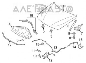 Manerul de deschidere a capotei din interiorul mașinii pentru BMW 3 F30 12-18 tip 1