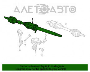 Axul cu came față dreapta Jeep Cherokee KL 14-18 3.2 FWD are joc în interiorul grenadei, fără colier