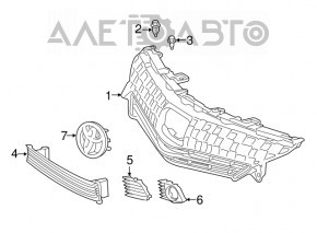 Нижняя решетка переднего бампера Toyota Prius V 12-14 дорест