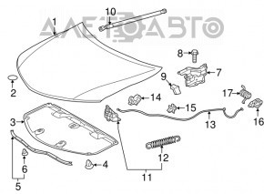 Garnitură capot față Toyota Camry v50 12-14 SUA nouă originală OEM