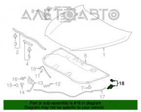 Manerul de deschidere a capotei Toyota Camry v70 18- este de culoare neagră, pentru interior