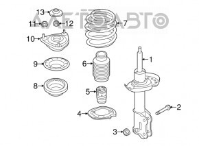 Suport amortizor față stânga Kia Soul 14-19 nou OEM original