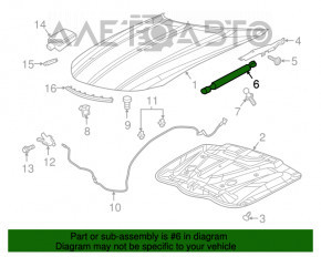 Amortizor capota dreapta Chrysler 300 11-