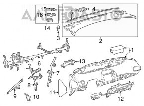 Торпедо передняя панель без AIRBAG Toyota Prius 50 16- черн