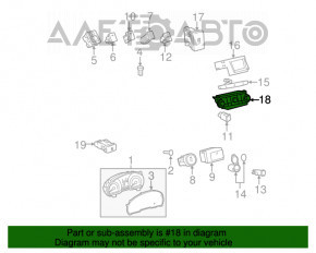 Controlul climatizării Toyota Highlander 08-13 manual 1 zonă nu are butonul de reglare dreapta, este uzat.