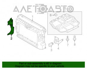 Дефлектор радиатора правый VW Passat b8 16-19 USA OEM