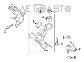 Maneta inferioară față stânga VW Passat b8 16-19 SUA nouă originală OEM