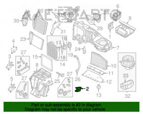 Actuator motor pentru acționarea ventilatorului de încălzire a pasagerului VW Passat b8 16-19 SUA, nou, original OEM.