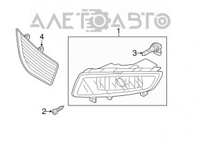 Противотуманная фара птф правая VW Passat b8 16-19 USA обломаны крепления, песок