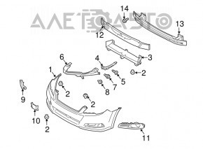 Suportul pentru bara de protecție față a aripii stângi Subaru Outback 10-14, nou, original OEM